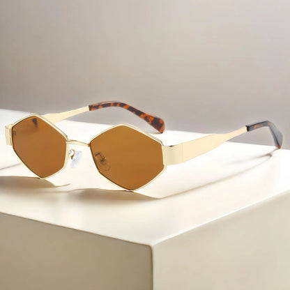 Unique Polygon Small Frame Eyewear Shades Sunglasses