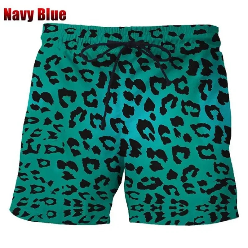 Unisex Colorful Leopard Beach Swim Trunks