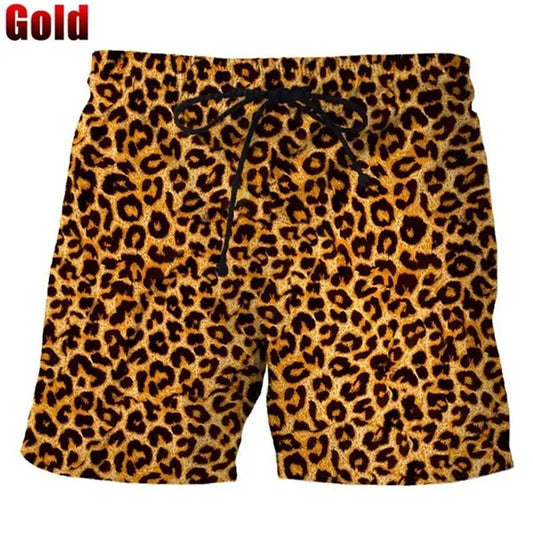 Unisex Colorful Leopard Beach Swim Trunks