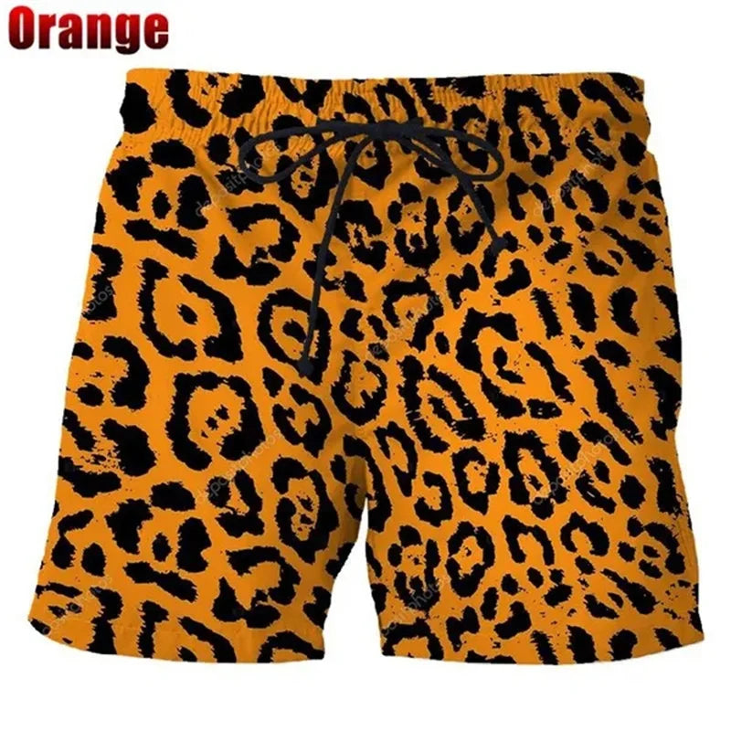 Unisex Colorful Leopard Beach Swim Trunks