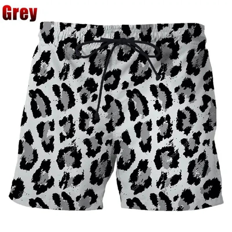 Unisex Colorful Leopard Beach Swim Trunks
