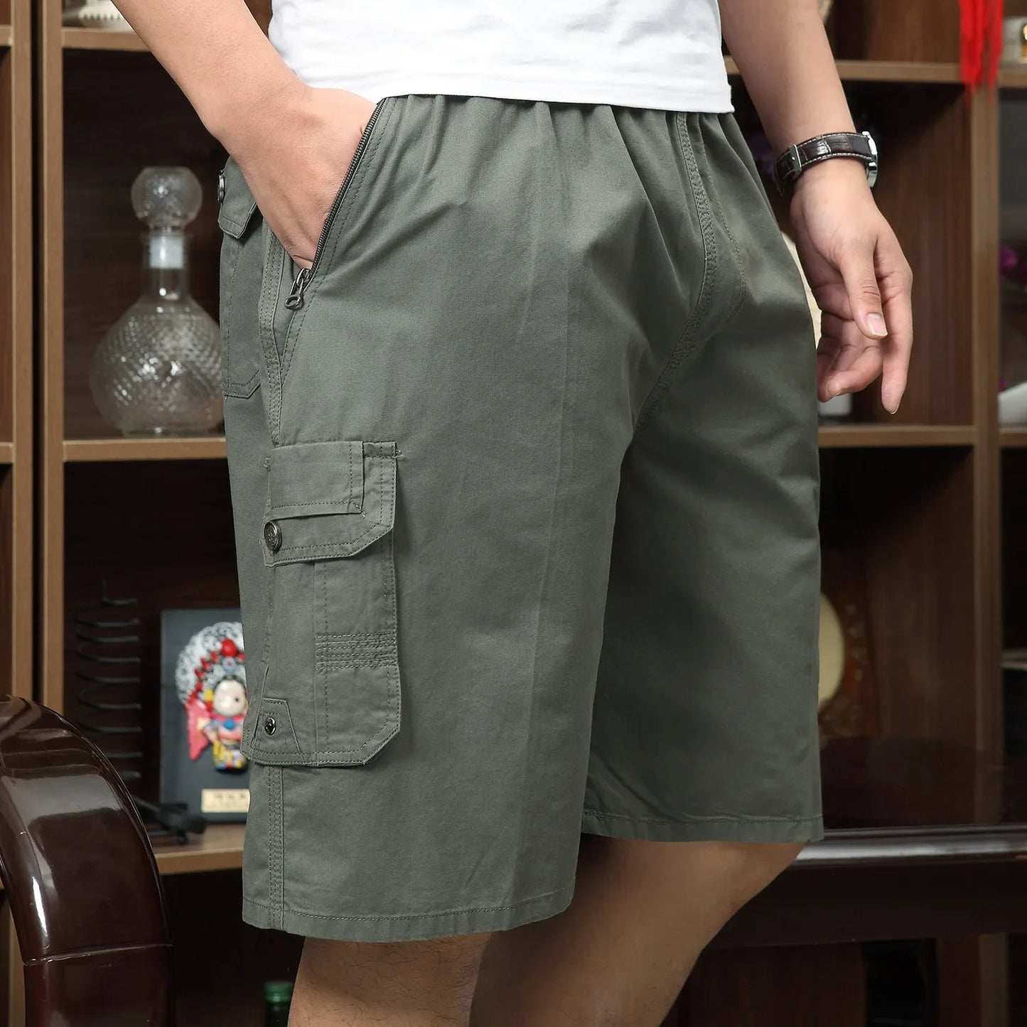 Vintage Style Cargo Shorts for Men
