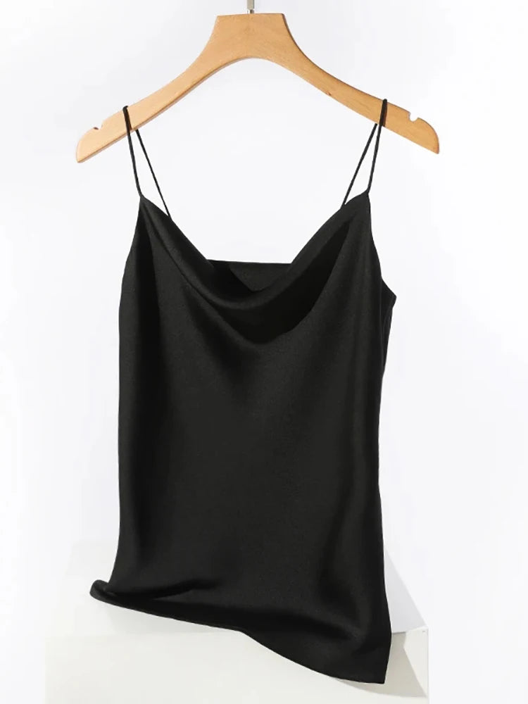 Women's Satin Silk Halter Cami Tank Tops