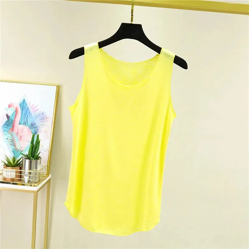 Women's Loose Sleeveless Cotton Tank Top