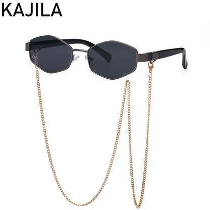 Women's Luxury Hexagon Frame Chain Sunglasses
