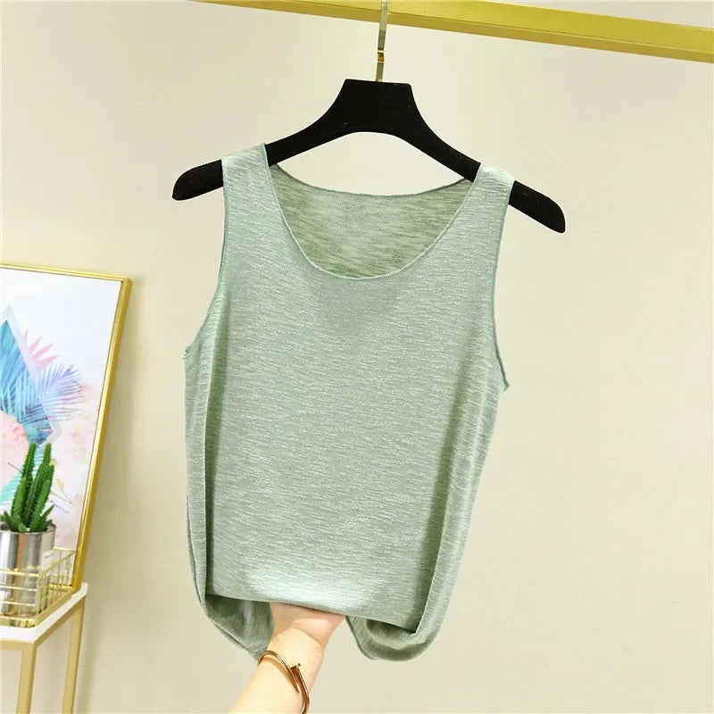 Women's Loose Sleeveless Cotton Tank Top