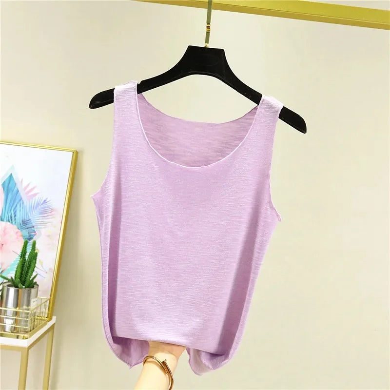 Women's Loose Sleeveless Cotton Tank Top