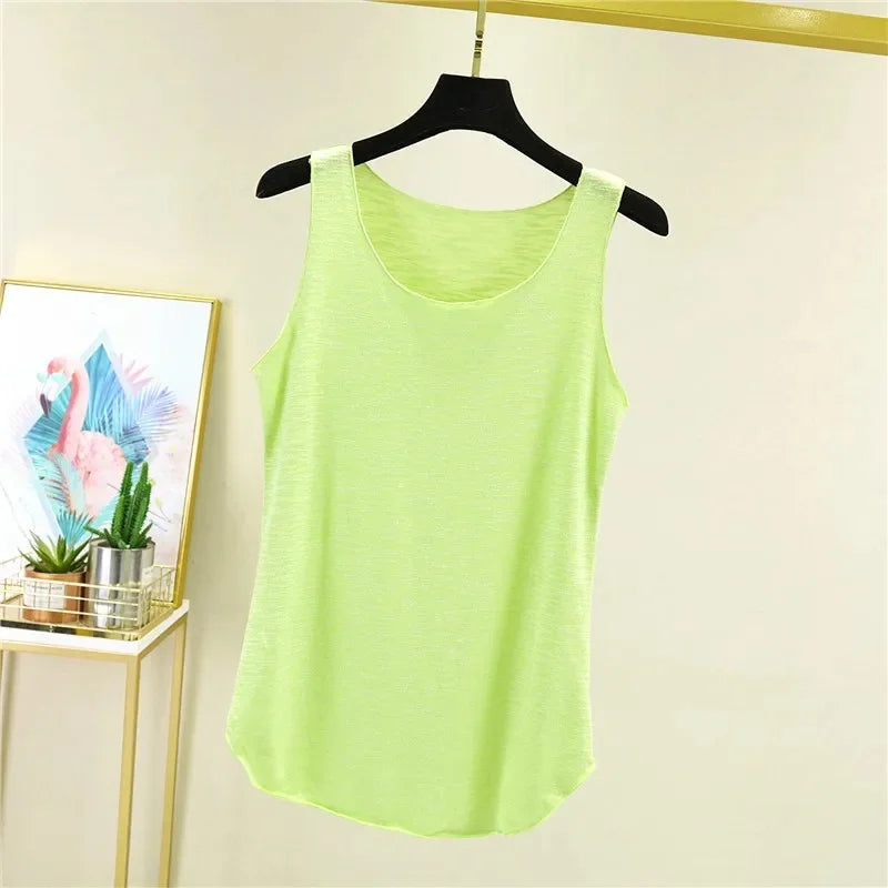 Women's Loose Sleeveless Cotton Tank Top