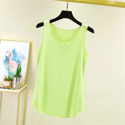 Women's Loose Sleeveless Cotton Tank Top