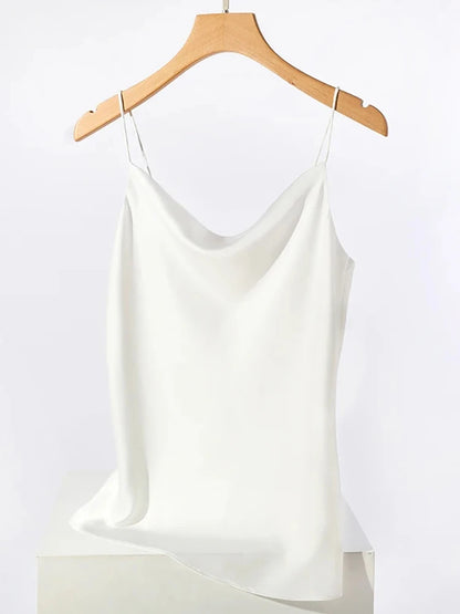 Women's Satin Silk Halter Cami Tank Tops
